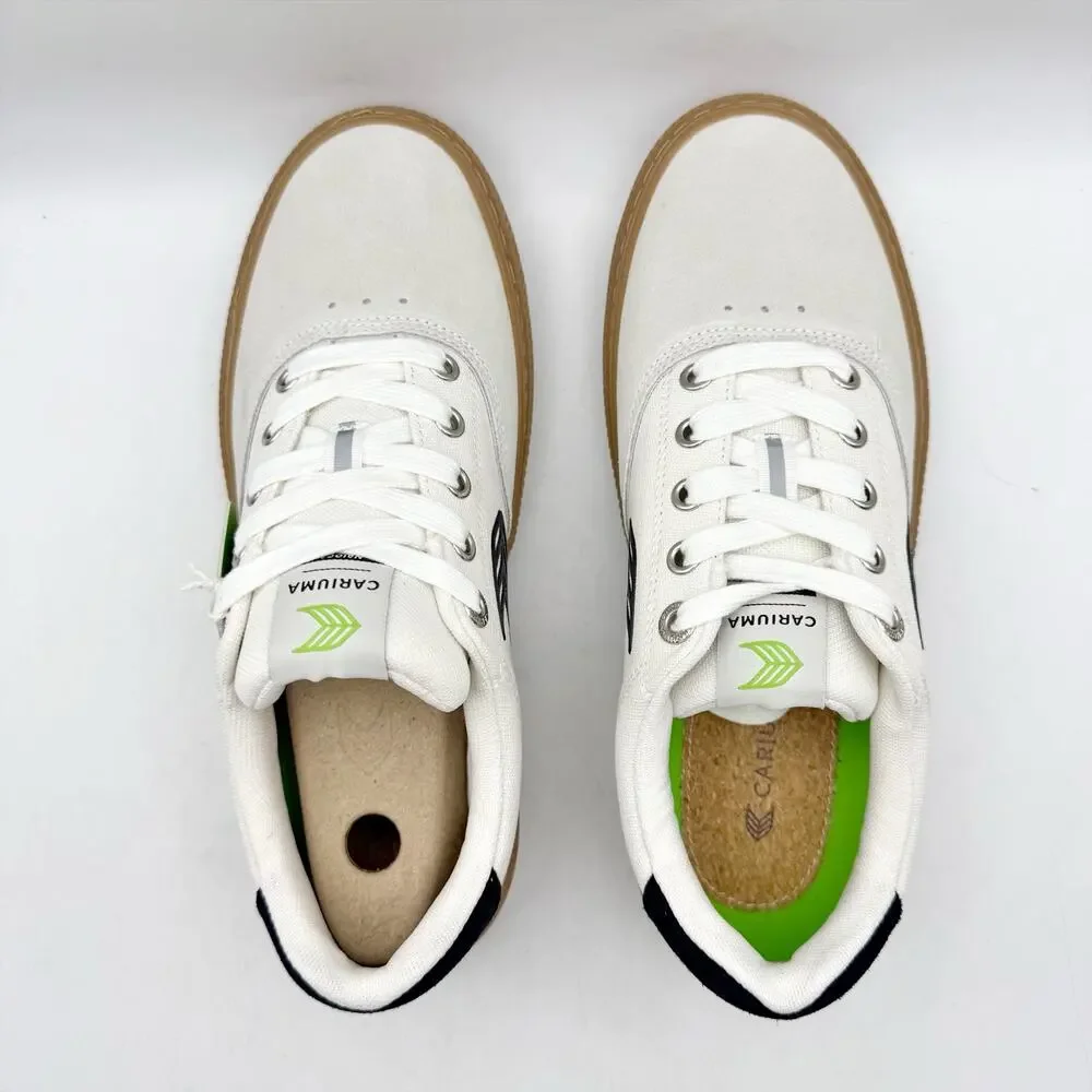 Cariuma Womens Naioca Pro Skate Low Sneakers US 8.5 White Black Canvas Suede NIB